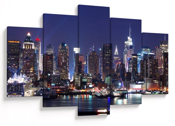 Kép - New York-i felhőkarcolók megvilágítva (150x105 cm)