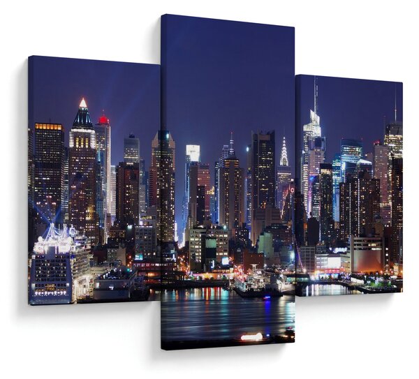Kép - New York-i felhőkarcolók megvilágítva (90x60 cm)