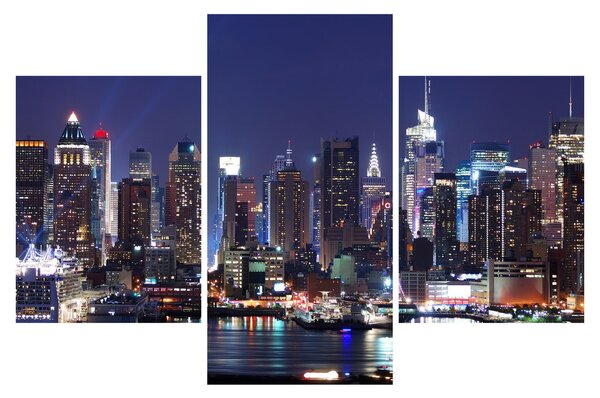 Kép - New York-i felhőkarcolók megvilágítva (90x60 cm)
