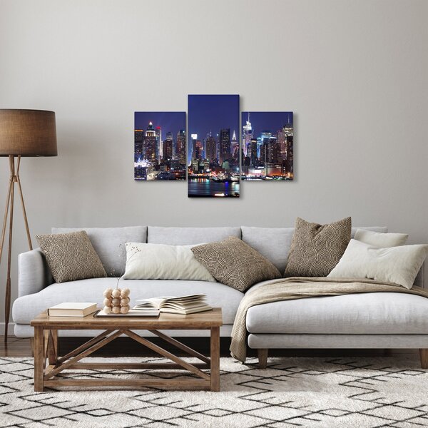 Kép - New York-i felhőkarcolók megvilágítva (90x60 cm)