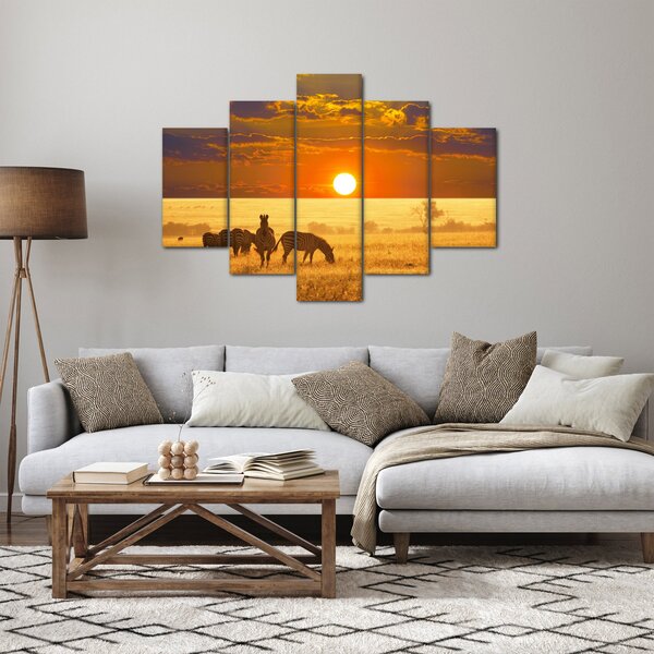 Kép - Zebrák naplementével (150x105 cm)