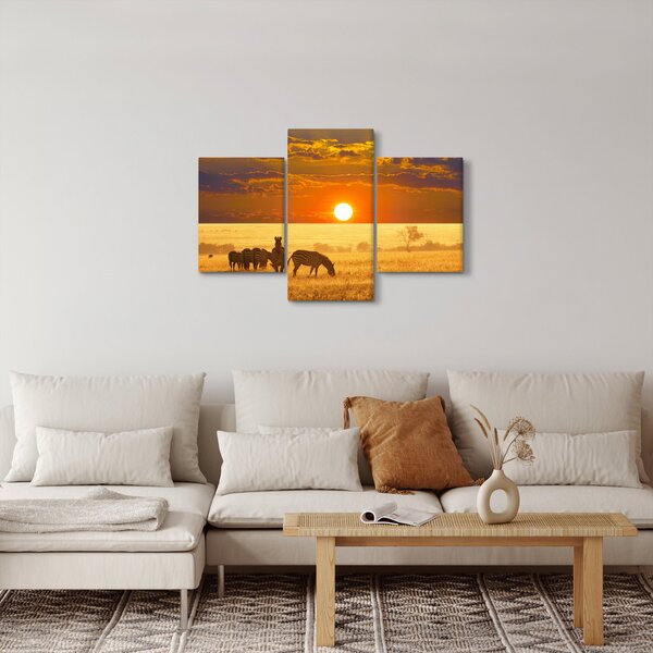 Kép - Zebrák naplementével (90x60 cm)