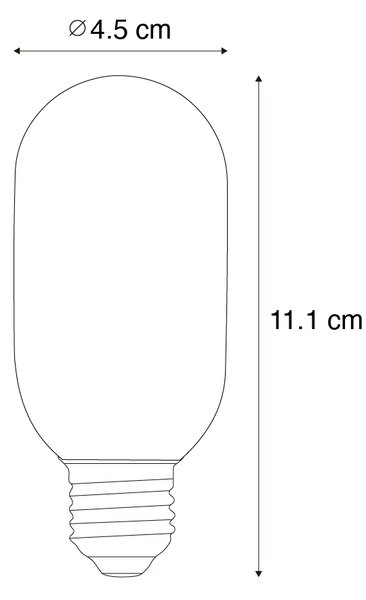 5 darabos E27 szabályozható LED izzó, arany, T45, 4W 300 lm 2200K