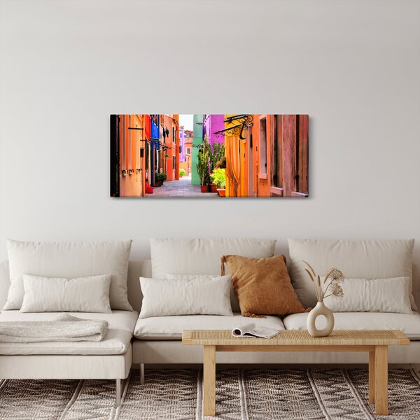 Kép - Színes ház Buranóban, Velencében (120x50 cm)