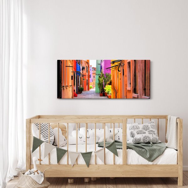 Kép - Színes ház Buranóban, Velencében (120x50 cm)