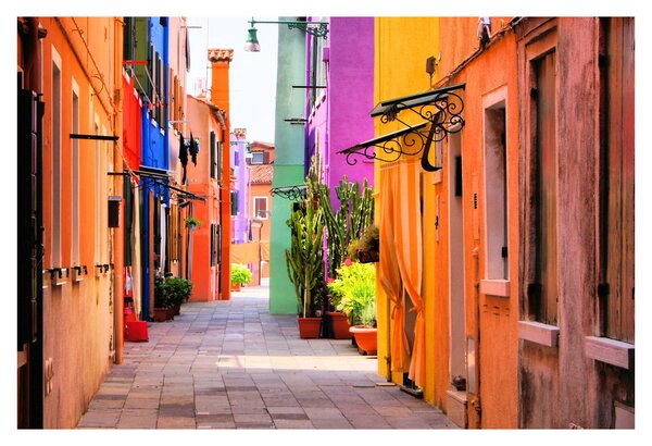 Kép - Színes ház Buranóban, Velencében (90x60 cm)
