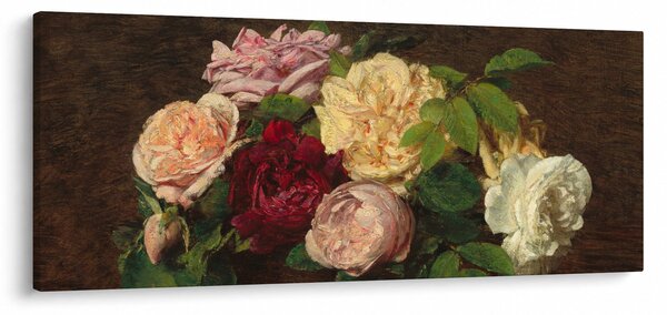 Kép - Henri Fantin-Latour, Roses de Nice on a Table, reprodukciók (120x50 cm)