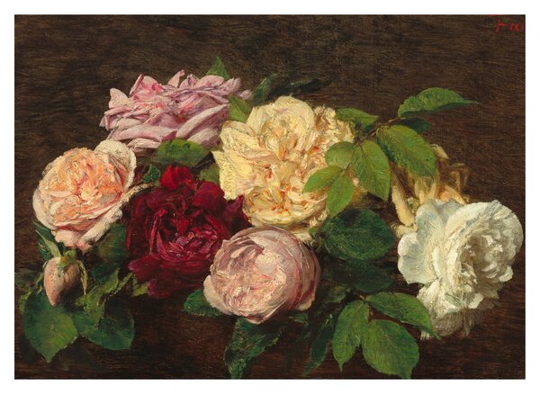 Kép - Henri Fantin-Latour, Roses de Nice on a Table, reprodukciók (70x50 cm)