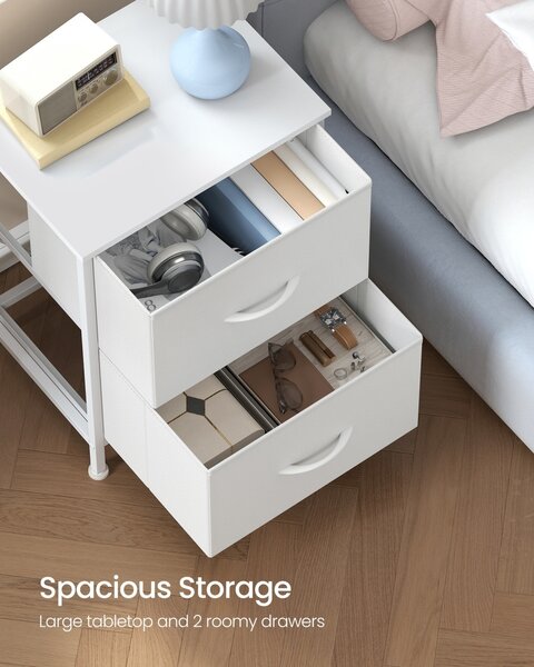 Noptiera Songmics, Bellah, Alb perlat, 39.6x30x53.2 cm