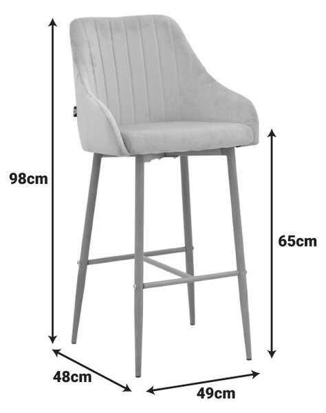 Scaun de bar Patrin, Bej, 49x48x98 cm