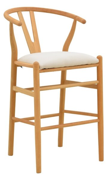 Scaun de bar Wishbone, Bej, 51x60x95 cm