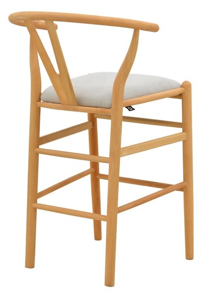 Scaun de bar Wishbone, Gri, 51x60x95 cm