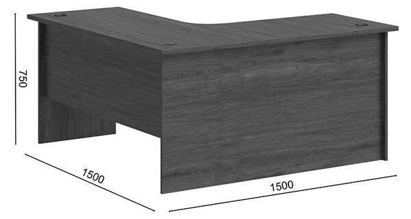 Birou coltar Fesialo, Nuc, 150x150x75 cm