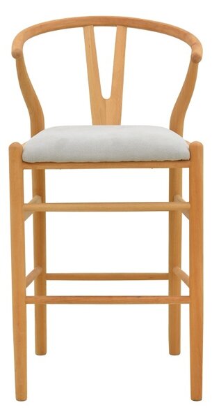 Scaun de bar Wishbone, Gri, 51x60x95 cm