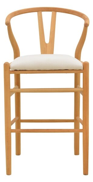 Scaun de bar Wishbone, Bej, 51x60x95 cm