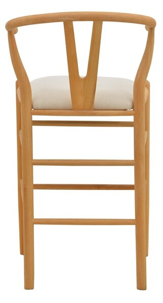Scaun de bar Wishbone, Bej, 51x60x95 cm