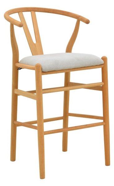 Scaun de bar Wishbone, Gri, 51x60x95 cm