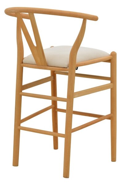 Scaun de bar Wishbone, Bej, 51x60x95 cm