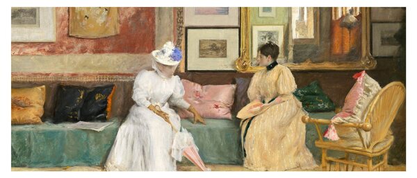 Kép - William Merritt Chase, A Friendly Call, reprodukciók (120x50 cm)