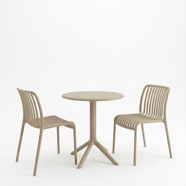 Set mobilier dining 3 piese Mercon Zoi, Cappuccino, 60x60x75 cm