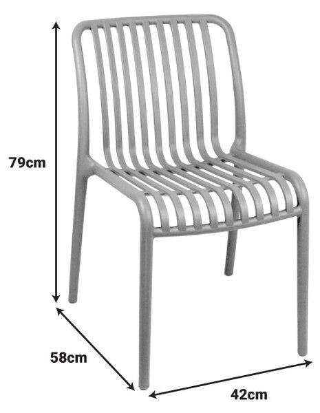Set 3 buc. mobilier dining Zoi Groovy, Cappuccino, 80x80x74 cm