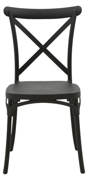 Set mobilier dining 3 piese Mercon Crossie, Antracit, 60x60x75 cm