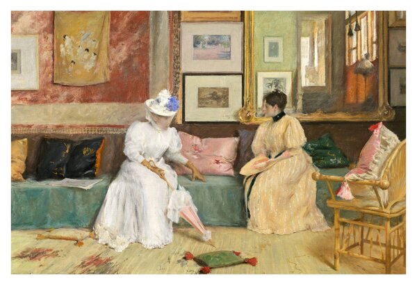 Kép - William Merritt Chase, A Friendly Call, reprodukciók (90x60 cm)