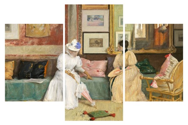 Kép - William Merritt Chase, A Friendly Call, reprodukciók (90x60 cm)