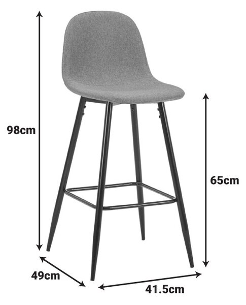 Scaun de bar Bella, Ecru, 41.5x49x98 cm