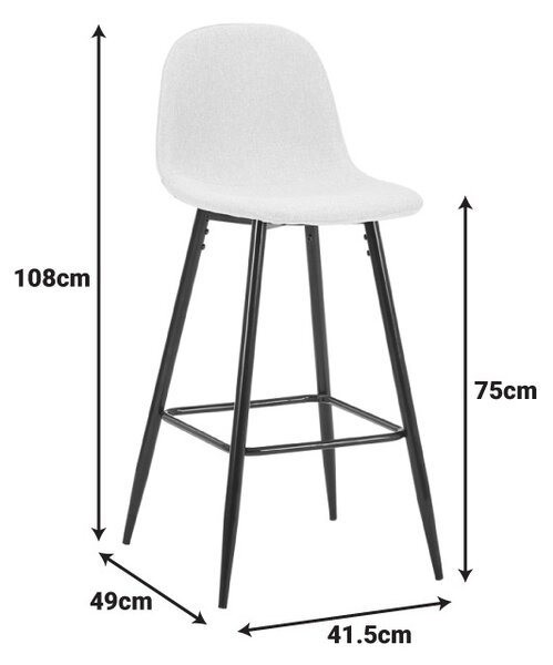 Scaun de bar Bella, Antracit, 41.5x49x108 cm