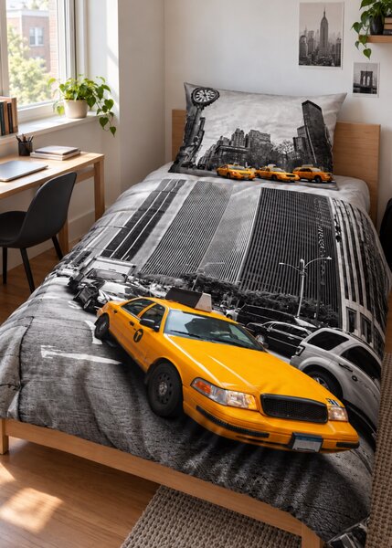 3d ágyneműhuzat NY Taxi 140x200 cm