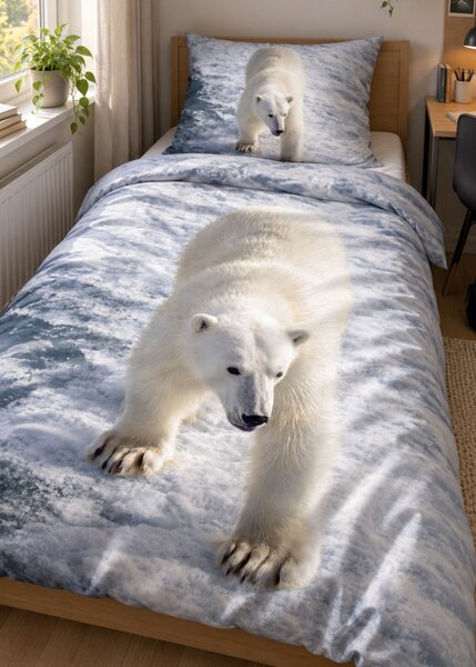 3d ágyneműhuzat Polar Bear mikroplüss 140x200 cm