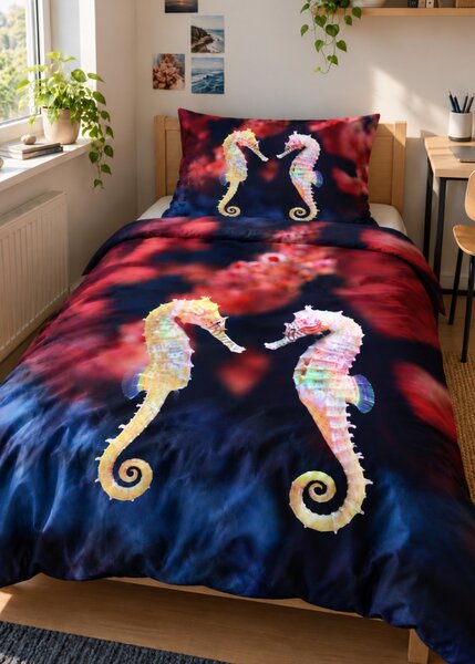 3d ágyneműhuzat Seahorse mikroplüss 140x200 cm