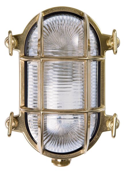 Moretti Luce Kültéri fali Tortuga ovális 17cm s.réz nat./tiszta, dimmelhető, Sárgaréz / arany, Sárgaréz, Tengeri