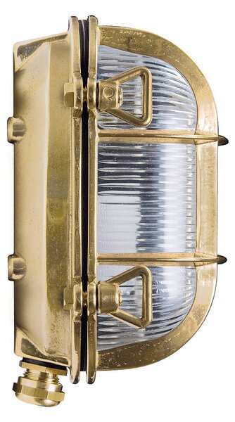 Moretti Luce Kültéri fali Tortuga ovális 17cm s.réz nat./tiszta, dimmelhető, Sárgaréz / arany, Sárgaréz, Tengeri