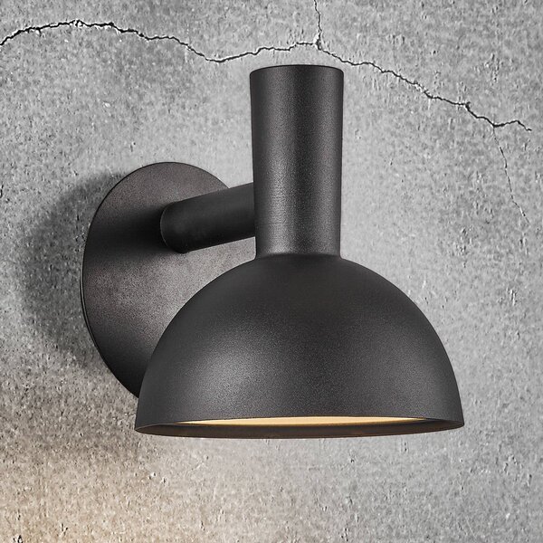 Nordlux Kültéri fali lámpa Arki fekete Ø 20 cm, dimmelhető, Fekete, fém, Modern