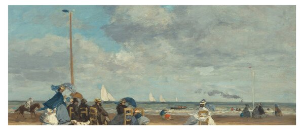 Kép - Eugène Boudin, Beach at Trouville, reprodukciók (120x50 cm)