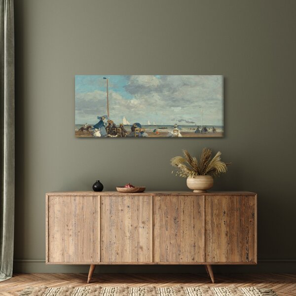 Kép - Eugène Boudin, Beach at Trouville, reprodukciók (120x50 cm)