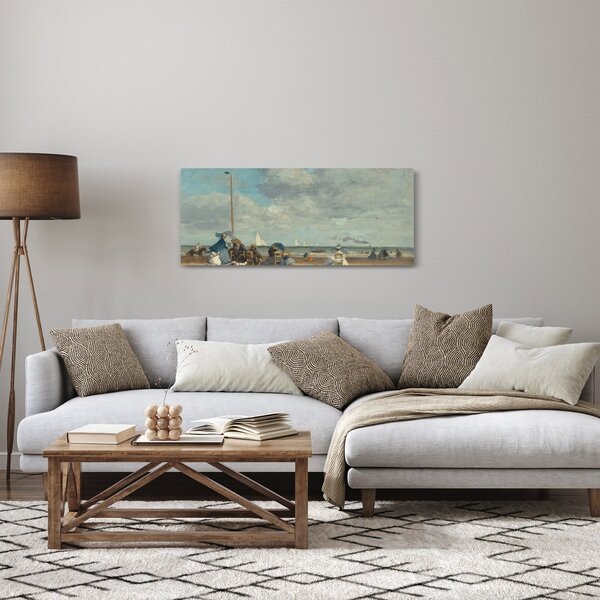 Kép - Eugène Boudin, Beach at Trouville, reprodukciók (120x50 cm)