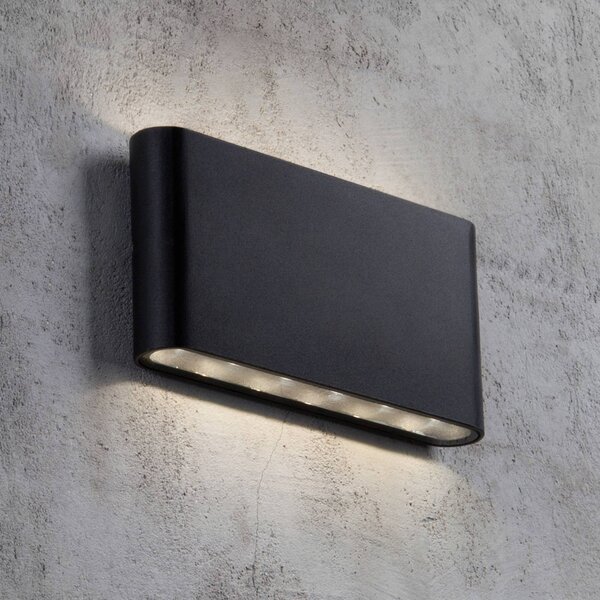 Nordlux LED kültéri fali lámpa Kinver lapos forma, fekete, Fekete, fém, Modern