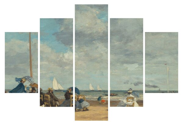 Kép - Eugène Boudin, Beach at Trouville, reprodukciók (150x105 cm)