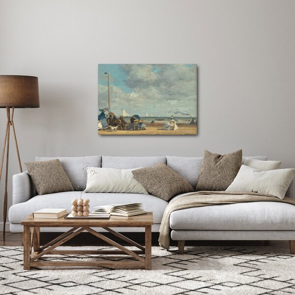Kép - Eugène Boudin, Beach at Trouville, reprodukciók (70x50 cm)