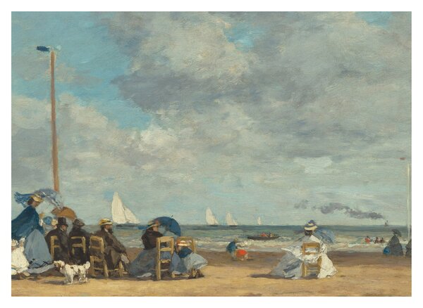 Kép - Eugène Boudin, Beach at Trouville, reprodukciók (70x50 cm)