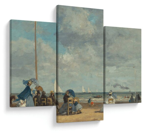 Kép - Eugène Boudin, Beach at Trouville, reprodukciók (90x60 cm)