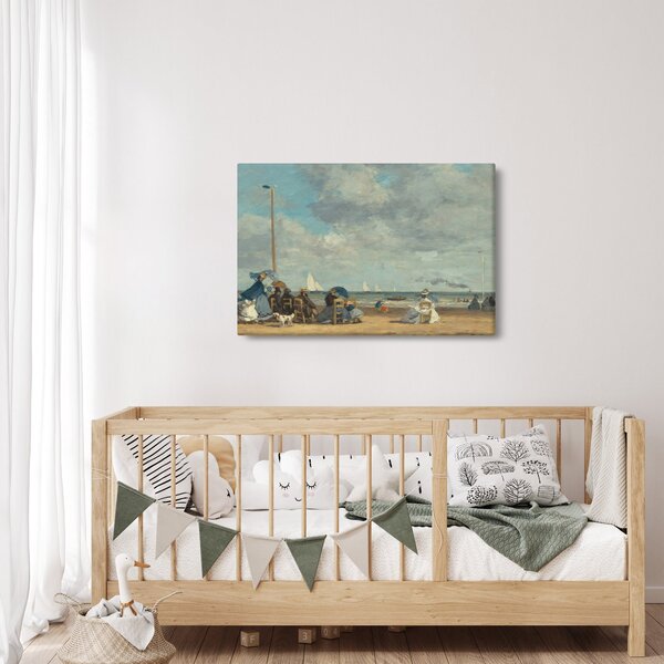 Kép - Eugène Boudin, Beach at Trouville, reprodukciók (90x60 cm)