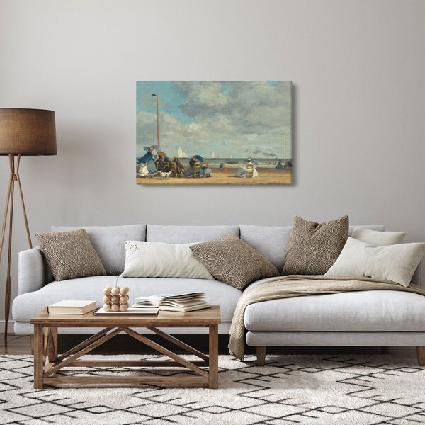 Kép - Eugène Boudin, Beach at Trouville, reprodukciók (90x60 cm)