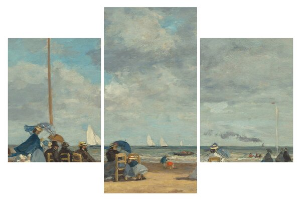 Kép - Eugène Boudin, Beach at Trouville, reprodukciók (90x60 cm)
