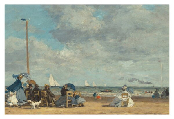 Kép - Eugène Boudin, Beach at Trouville, reprodukciók (90x60 cm)