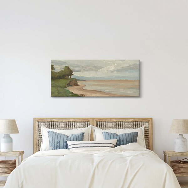 Kép - Jean-Baptiste-Camille Corot, Beach Near Etretat, reprodukciók (120x50 cm)