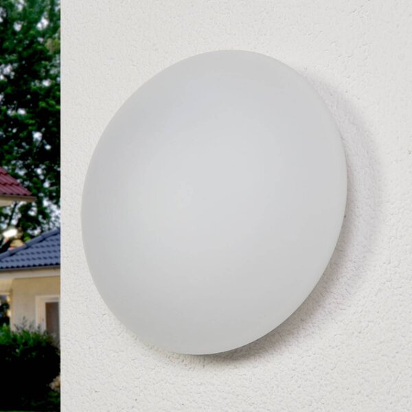 Searchlight Tokyo üveg kültéri fali lámpa 28 cm IP44, dimmelhető, Fehér / opál, Üveg, Modern